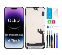 bstdianzi Schermo OLED sostitutivo per iPhone 15 Plus | 6,7" Assieme OLED FHD, display 3D Touch. Kit riparazione e adesivo impermeabile. Comp: A2847, A3093, A3094, A3095, A3096.