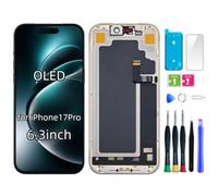 bstdianzi Schermo OLED sostitutivo per iPhone 17 PRO | 6,3" Assieme OLED FHD, display 3D Touch. Kit riparazione e adesivo impermeabile. Comp: A3256, A3522, A3523, A3525, A3524.