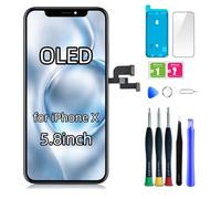bstdianzi Schermo OLED sostitutivo per iPhone X | 5,8" Assieme OLED FHD, display 3D Touch. Kit riparazione e adesivo impermeabile. Comp: A1901, A1902, A1865.