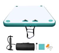 Bsteciar Pontile Galleggiante Gonfiabile per 2-6 Persone, Dock Gonfiabile per Acqua con Scala e Pompa d'aria Elettrica, Piattaforma Galleggiante da Pesca (Blu, 2M x 1.5M)