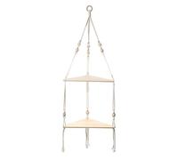 Bstepompre 1 mensola con ripiano in legno beige con corda macramè e ripiano per appendere piante e decorazioni