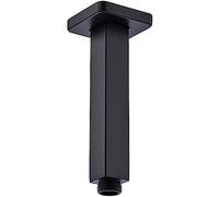 BSTIIU Braccio doccia nero con flangia, braccio di estensione per soffione doccia a soffitto, braccio quadrato in acciaio inox, 15,2 cm