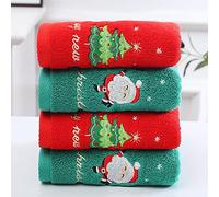 BSTiltion Asciugamano viso natalizio in cotone, set da 2 pezzi | Alto assorbimento dell'acqua, adatto per bagno, cucina, morbido e durevole.