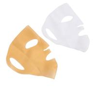 BSTiltion Set di mascherine in silicone con ganci per le orecchie, riutilizzabili e sicure per la cura della pelle, comodo materiale in silicone bianco e oro, 2 pezzi
