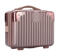 BSTKEY Custodia da viaggio cosmetica rigida portatile, piccolo bagaglio a mano da viaggio con fascia elastica, Mini ABS che trasporta la valigia di trucco, Oro rosa