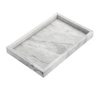 BSTKEY Vassoio portaoggetti in marmo naturale, 30 x 20 cm, vassoio rettangolare decorativo per cucina, bagno, comò, tavolino da caffè, grigio