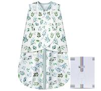 BSTOPPT Swaddle me 3-6 mesi, coperta indossabile regolabile in 3 vie, 100% cotone rayon, TOG 0,5 (foglia, 3-6 mesi)
