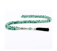 Bswefty Pietra originale perline verde 99 pietra islamica rosario musulmano culto braccialetto gioielli tasbih misbaha regalo tesbin
