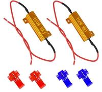 Bsxywa 2Pcs 50W 8 ohm Resistori di carico a LED Fix Indicatore di direzione Hyper Flash Lampadina faro Flash Canbus Errore Decoder Decoder Decodificatore con 4 pezzi Clip rapida