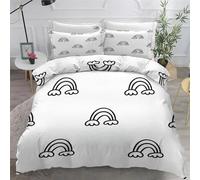 BSYYZQC Copripiumino 150x200 Arcobaleno, Copripiumini Nuvole Copripiumone, Microfibra Traspirante Morbido 3 Pezzi, Reversibile Copripiumoni e Federe 50x80 cm, con Cerniera