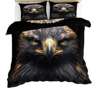 BSYYZQC Copripiumino 240x220 Aquila Reale, Copripiumini Uccello Copripiumone, Microfibra Traspirante Morbido 3 Pezzi, Reversibile Copripiumoni e Federe 50x80 cm, con Cerniera