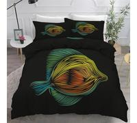 BSYYZQC Copripiumino Matrimoniale 200x250 cm, Set Copripiumino Matrimoniale 3 Pezzi in Microfibra, Cartone Animato Bedding con 1 Copripiumini e 2 Federe 50x80 Giallo