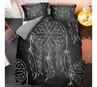 BSYYZQC Copripiumino Matrimoniale 240x220 Acchiappasogni Set Copripiumino Matrimoniale Piuma Biancheria da Letto in Microfibra con Cerniera, 3 Pezzi con 2 Federa 50x80 cm