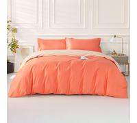 BSYYZQC Copripiumino Matrimoniale Arancione Copripiumino Microfibra Stampato Semplice Copri Piumino 240x220 Morbido Morbida e 2 Federa 50x80 cm con Cerniera