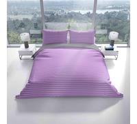 BSYYZQC Copripiumino Matrimoniale Viola Copripiumino Microfibra Stampato Strisce Copri Piumino 240x220 Morbido Morbida e 2 Federa 50x80 cm con Cerniera
