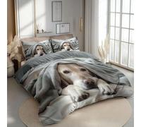 BSYYZQC Copripiumino Singolo Cane Copripiumino Microfibra Stampato Animali Copri Piumino 150x200 Morbido Morbida e 2 Federa 50x80 cm con Cerniera