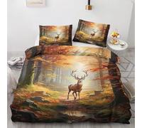 BSYYZQC Copripiumino Singolo Cervo Sika Set Copripiumino Foresta Biancheria da Letto in Microfibra con Cerniera, 3 Pezzi, Copripiumino 155x200 con 2 Federa 50x80 cm