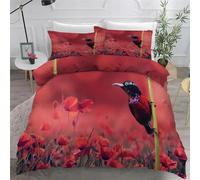 BSYYZQC Copripiumino una Piazza e Mezza 200x200 cm, Uccello Del Sole Dalla Coda Biforcuta Microfibra Copripiumino, Morbido ed Ipoallergenico Copripiumini，Bedding con 2 Federe 50x80 cm Uccelli