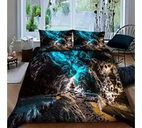 BSYYZQC Set Copripiumino Una Piazza e Mezza Grotta Copripiumini Luce Delle Stelle Copripiumino 100% Microfibra 200x200 + 2 Federa 50x80cm, Morbida, Traspirante 3 Pezzi con Cerniera, per Decorazione
