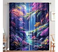 BSYYZQC Tende per Interni Albero Dei Fiori Tenda Camera da Letto 3D Autunno Tende Oscuranti Termiche Isolanti Con Occhielli 2 Pezzi L 140 x A 145 cm Per Soggiorno Cucina Decorazione Casa