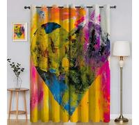 BSYYZQC Tende per Interni Alghe Tenda Camera da Letto 3D Cuore Tende Oscuranti Termiche Isolanti Con Occhielli 2 Pezzi L 140 x A 235 cm Per Soggiorno Cucina Decorazione Casa