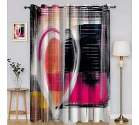 BSYYZQC Tende per Interni Forma Di Cuore Tenda Camera da Letto 3D Astratto Tende Oscuranti Termiche Isolanti Con Occhielli 2 Pezzi L 140 x A 145 cm Per Soggiorno Cucina Decorazione Casa