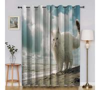 BSYYZQC Tende per Interni Nuvole Tenda Camera da Letto 3D Gatto D'Angora Tende Oscuranti Termiche Isolanti Con Occhielli 2 Pezzi L 117 x A 137 cm Per Soggiorno Cucina Decorazione Casa