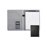 BSZCXBVMP A4 Portadocumenti da Viaggio Personale per Confere Cartella for conferenze A4 con portablocco e blocco for appunti multicolore, diverse dimensioni(Svart,12digit calculator)
