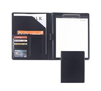 BSZCXBVMP A4 Portadocumenti da Viaggio Personale per Confere Organizer portablocco in pelle PU A4 con opzioni calcolatrice in multicolore(Svart,12digit calculator)
