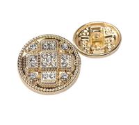 BSZCXBVMP Bottoni con perle e strass, Bottoni con perle con strass finti, 10 pezzi, con gambo tondo, for cucire, accessori, multicolore, 15-23 mm(Gold,18mm)
