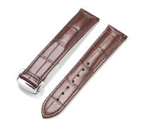 BSZCXBVMP Cinturini per orologi in pelle per sostituzione co Accessori di ricambio for cinturino orologio in pelle con chiusura pieghevole impermeabile multicolore 19-22 mm(Brownsilver,20mm)