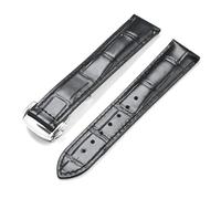 BSZCXBVMP Cinturini per orologi in pelle per sostituzione co Accessori di ricambio for cinturino orologio in pelle con chiusura pieghevole impermeabile multicolore 19-22 mm(Blacksilver,19mm)