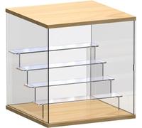 BSZCXBVMP Scatola espositiva trasparente in acrilico, Vetrina in acrilico e legno con organizer rimovibile impilabile trasparente di varie dimensioni((LxWxH) 32x32x33.5cm)