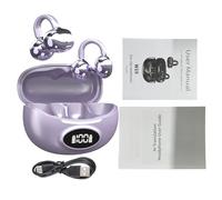 BT 5.4 Noise Canceling Earbuds with LED Display and Dual Microphone Clear Calls Long Playing Time Wireless Headphones for Gym Workout and Commuting (Purple)