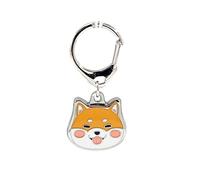 BT Bear Targhette identificative per cani, in metallo, con ciondolo a forma di cane, portachiavi con simpatico cucciolo di animale domestico (giallo Shiba Inu)