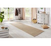 BT Carpet Nature Fineloop, tappeto da cucina per interni ed esterni, antiscivolo, a pelo corto, effetto lana, per corridoio, cucina, giardino, terrazza, bagno, colore beige naturale, 80 x 450 cm