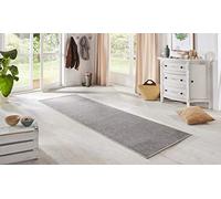 BT Carpet Nature Fineloop - Tappeto da cucina per interni ed esterni, antiscivolo, a pelo corto, effetto lana, per corridoio, cucina, giardino, terrazza, bagno, colore: argento, grigio, 80 x 450 cm