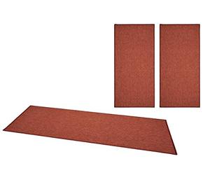 BT Carpet Tappeto Casual, 3 Pezzi, a Pelo Corto, Tinta Unita, per la cameretta dei Bambini, in Terracotta, 2 x 67 x 250 cm, Polipropilene, Bettumrandung 3-Teilig (2X 67x140cm,1x 67x250cm)