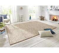 BT Carpet Wolly - Tappeto da Soggiorno in Tessuto a Pelo Corto, Effetto Lana, Look skandi, Sala da Pranzo, Soggiorno, cameretta dei Bambini, Camera da Letto, Colore: Crema, 100 x 140 cm