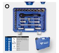 BT Di KS TOOLS Set Di Chiavi A Bussola 1/2", 25 Pezzi, Set Di Cricchetti