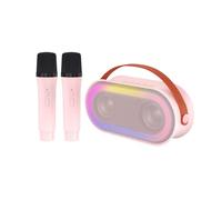 BT - Macchina per karaoke con microfoni wireless e effetto luminoso abbagliante, per adulti e bambini, per feste in casa