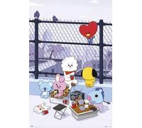 BT21 - Azotea - Poster Stampa - Dimensioni 61 x 91,5 cm + 1 confezione di tesa Powerstrips® - Contenuto 20 pezzi