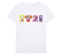 BT21 BTS Kpop - Maglietta a maniche corte in cotone unisex, Doodle Lettere Bianco, S