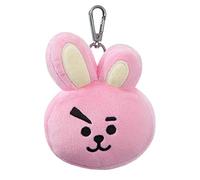 AURORA BT21 Official Merchandise, Cooky Plush Key Clip, 61334, Pink, one Size