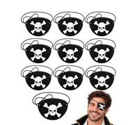 BTACGWP 10 Pezzi Benda Occhio, 3D Regolabile in Velluto Morbido, Copertura Completa Anti-Arrossamento per Ambliopia e Costumi Pirata