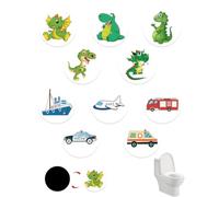 BTACGWP Adesivi per Vasino, 10 Pezzi Sticker che Cambiano Colore, per Allenamento Vaso con Dinosauri e Trasporti