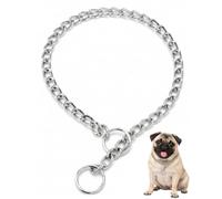 BTACGWP Collare a Strozzo Cane, Catena Acciaio 55 cm, Collare Cane Taglia Grande Argento 3.0 mm, Controllo Istantaneo e Regolabile per Addestramento Sicuro