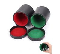 BTACGWP Coppa per dadi professionale, set da 2 in pelle (Rosso, Verde) con fodera fonoassorbente. Blocca il rumore, protegge ogni tavola per dadi e garantisce privacy nei tiri.