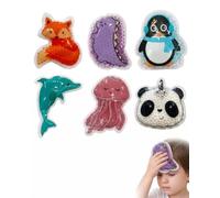 BTACGWP Cuscinetti Refrigeranti in Gel, 6 Pezzi, Motivi Animali, Malleabili e Riutilizzabili, Sollievo Rapido e Sicuro per Febbre, Lividi, Urti e Dolore Dentale nei Bambini
