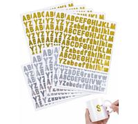 BTACGWP Lettere Adesive Piccole 1,27 cm (0,5"), 10 Fogli di Lettere Autoadesive Oro e Argento in Vinile Impermeabile per Cassette Postali, Scrapbooking e Decorazioni Fai da Te